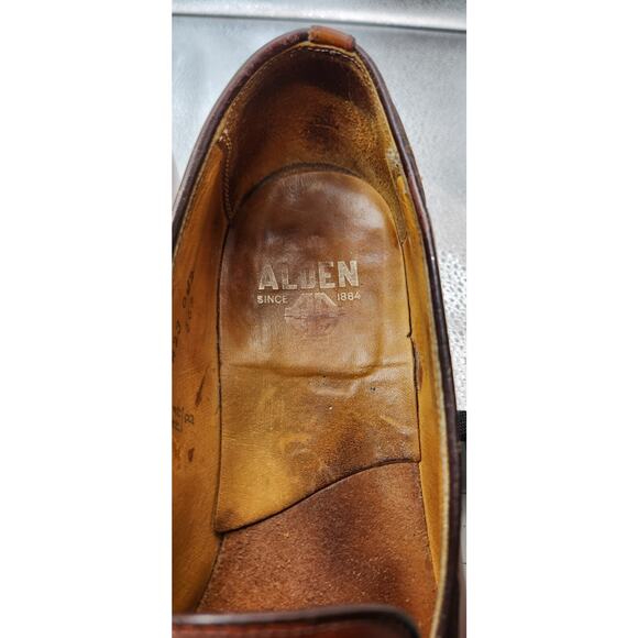Alden Tassel Loafers 662 Shoes 8AA /B Brown Calfskin Pre-owned See Pictures main image 7